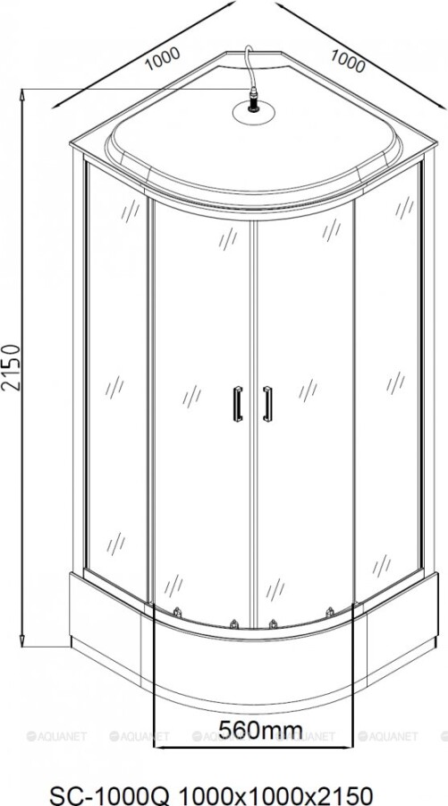 Aquanet SC-1000Q душевой бокс 100*100*215