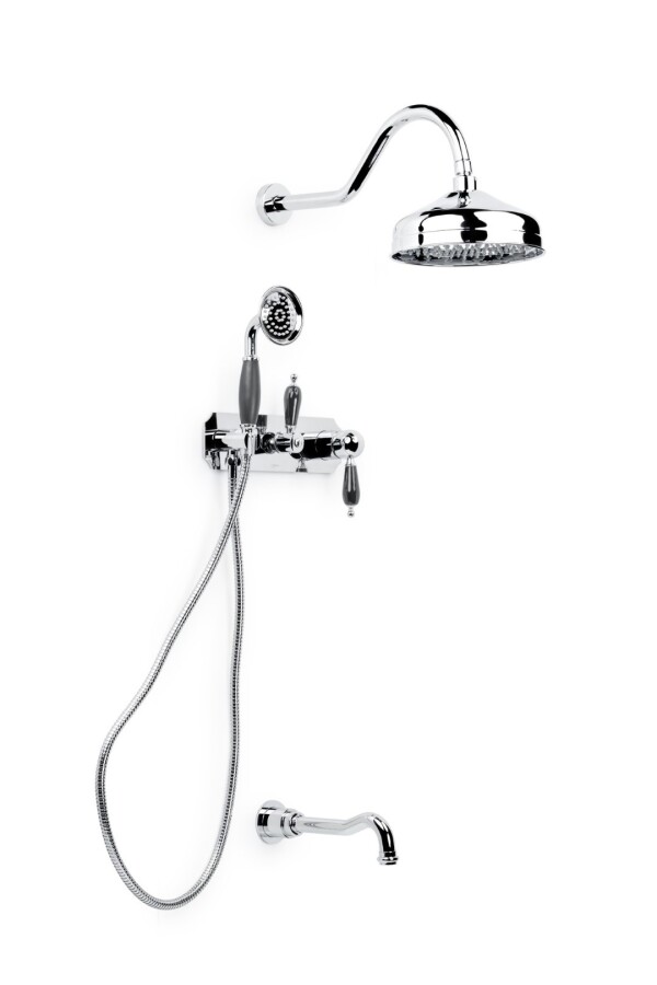 Душевая система с изливом Boheme Tradizionale Cromo Хром Черная керамика 268-BLC