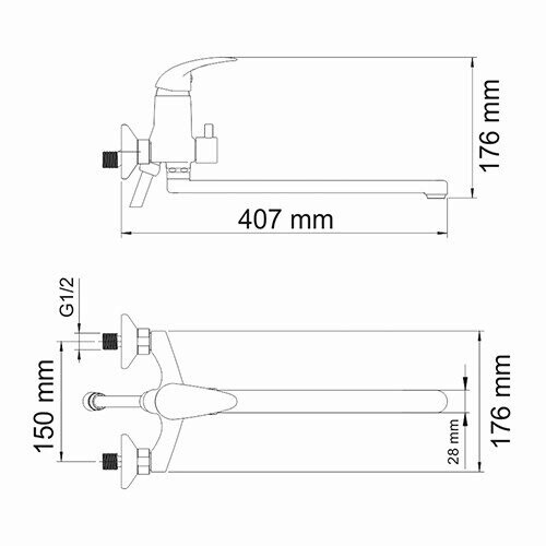 WasserKRAFT Isen 2602L смеситель для ванны хром