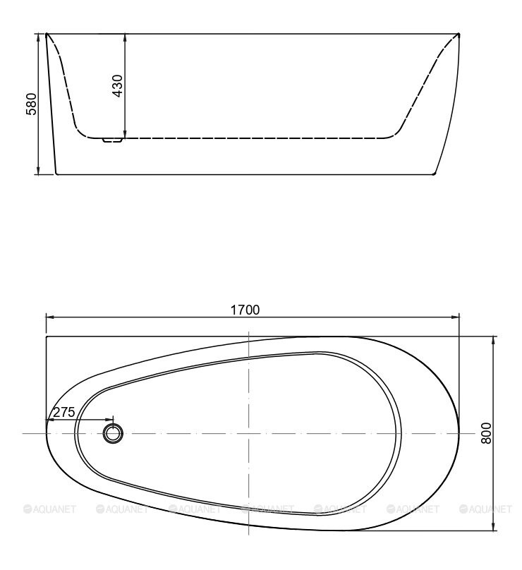 Allen Brau Priority 170*80 ванна акриловая овальная белый 2.31002.20