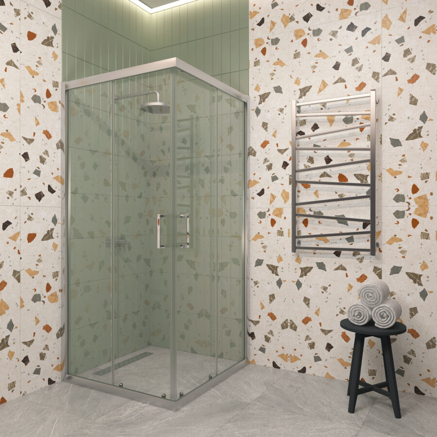 EG3C Душевое ограждение квадрат EvaGold 90х90, профиль хром, прозрачное стекло EG220028