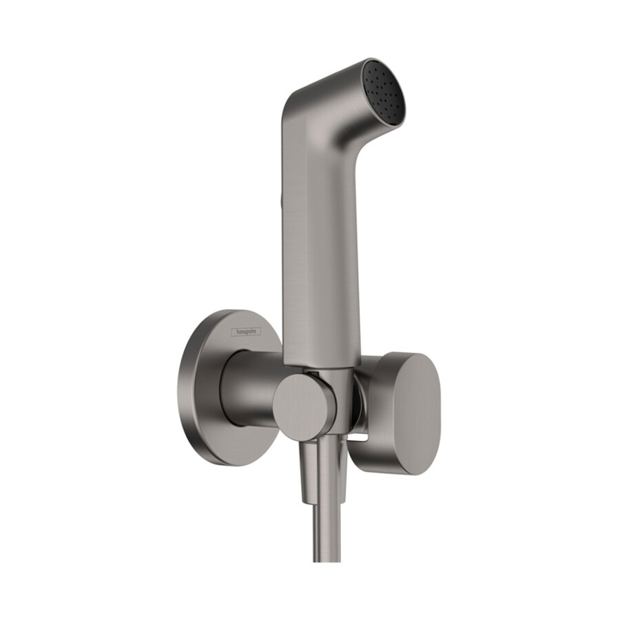 Hansgrohe Гигиенический душ S 1jet EcoSmart+ со смесителем (требуется скрытая часть) шлифованный черный хром 29232340