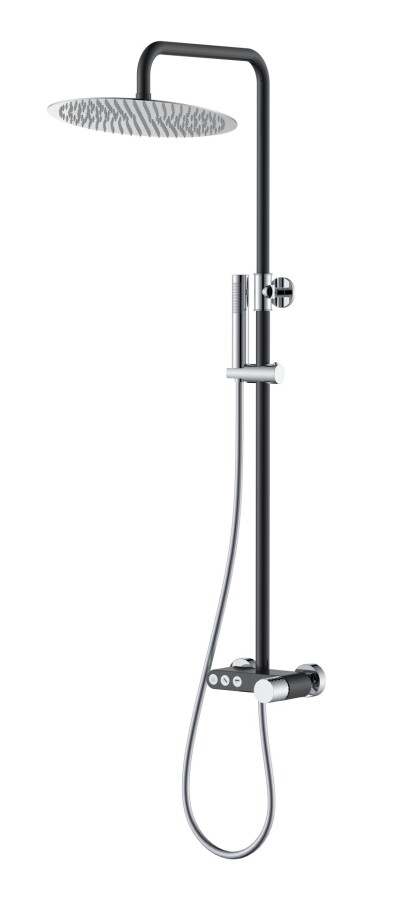 Душевая система с изливом Boheme Stick Черный / Хром ручка Diamond 128-BCR