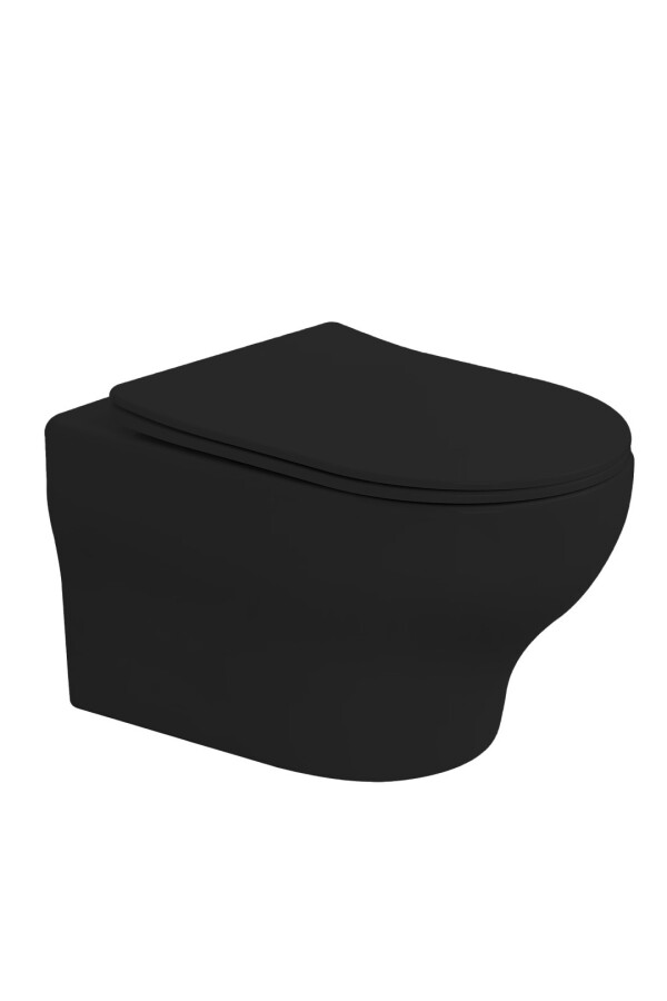 Унитаз подвесной Boheme Fiore Черный матовый c крышкой, Торнадо 978-SET-B
