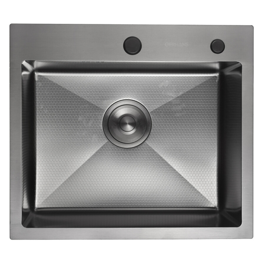 Мойка для кухни из нержавеющей стали Gerhans K35044BD Decor PVD Графит
