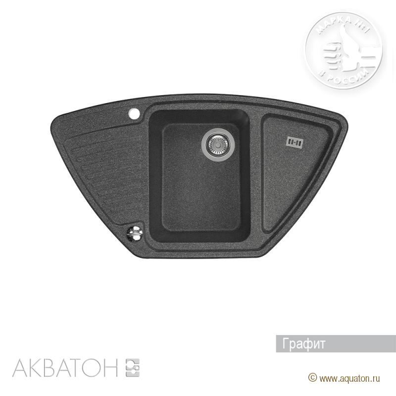 Акватон Лория 1A715032LR210 Мойка для кухни графит 94х52 см
