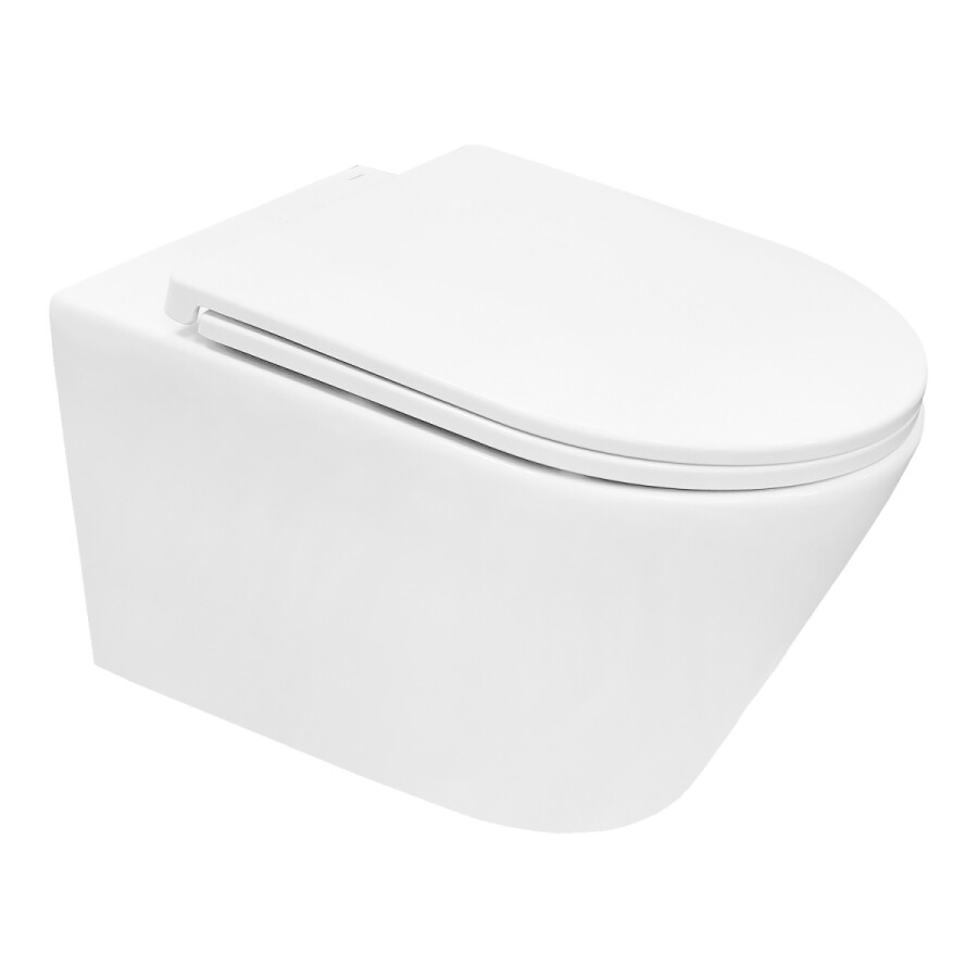 Унитаз подвесной Azario NOVE 360х530х365 безободковый, система смыва "Торнадо", быстросъемное сиденье микролифт AZ-9312T