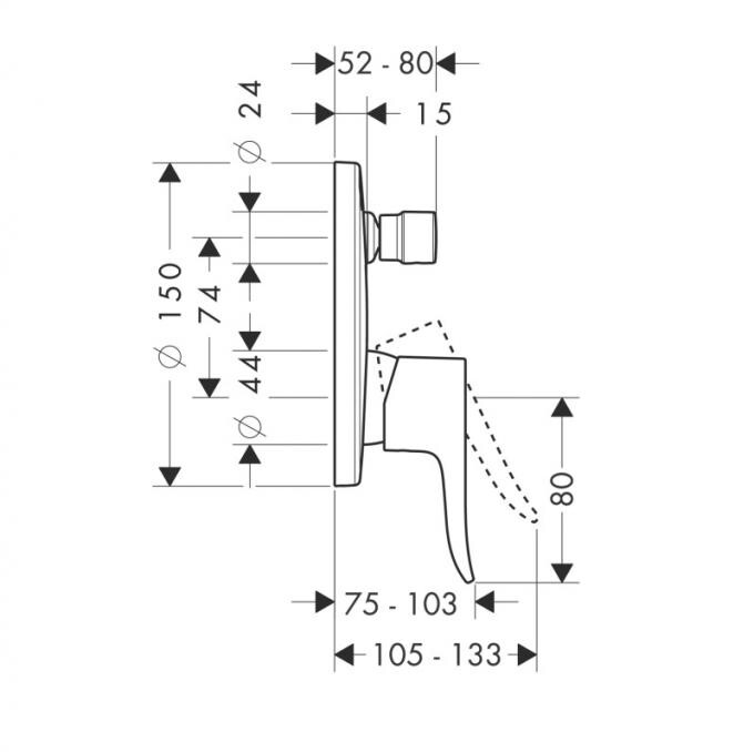 Hansgrohe Metris 31493000 смеситель скрытого монтажа хром