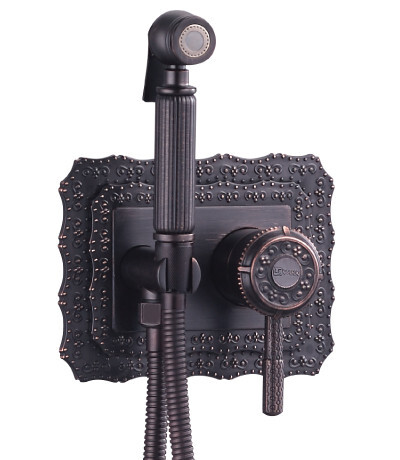 Lemark LM6619ORB Жасмин смеситель с гигиеническим душем черная бронза