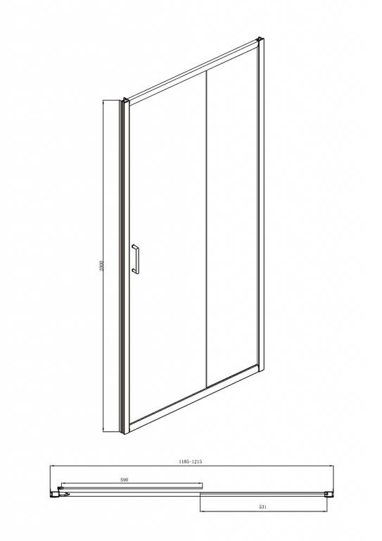 Bravat DROP BD120.4100A Душевая дверь 120*200