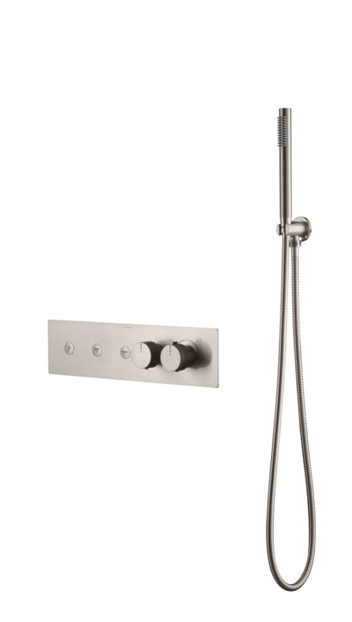 Термостатический смеситель встраиваемый с ручным душем Boheme Fusion Thermo Nikel Brush 131-SYS-NB