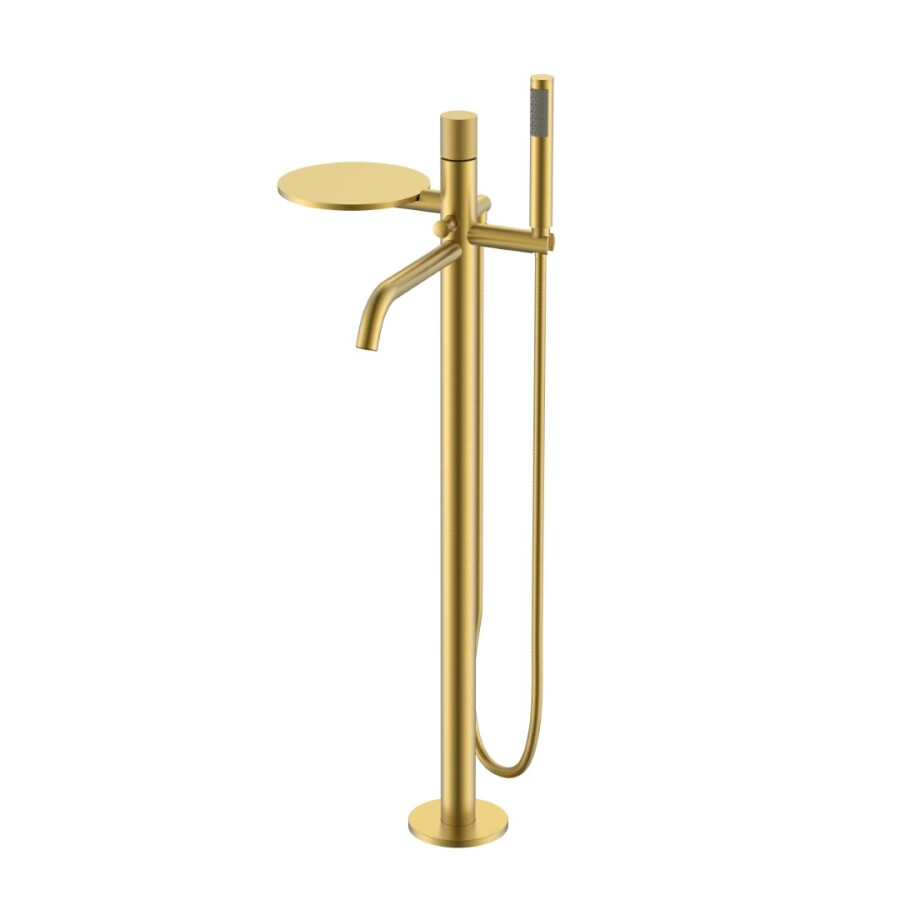 Смеситель для ванны напольный Boheme Stick ручка Spirale Matt Gold 129-MG.4