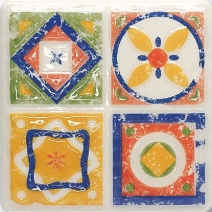 Tubadzin Majolika Quartet 4 11x11 см декор настенный оранжевый