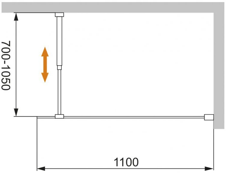 Cezares Liberta-L-1-110-C-Cr душевая перегородка 110*195
