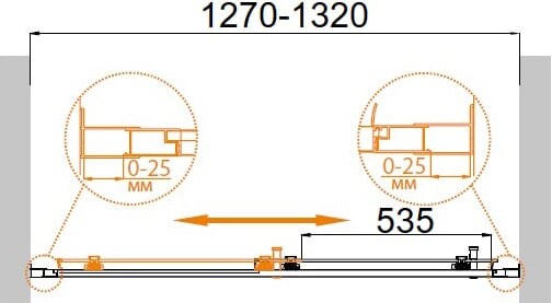 Cezares MOLVENO-BF-1-130-C-Cr-IV душевые двери 130*195