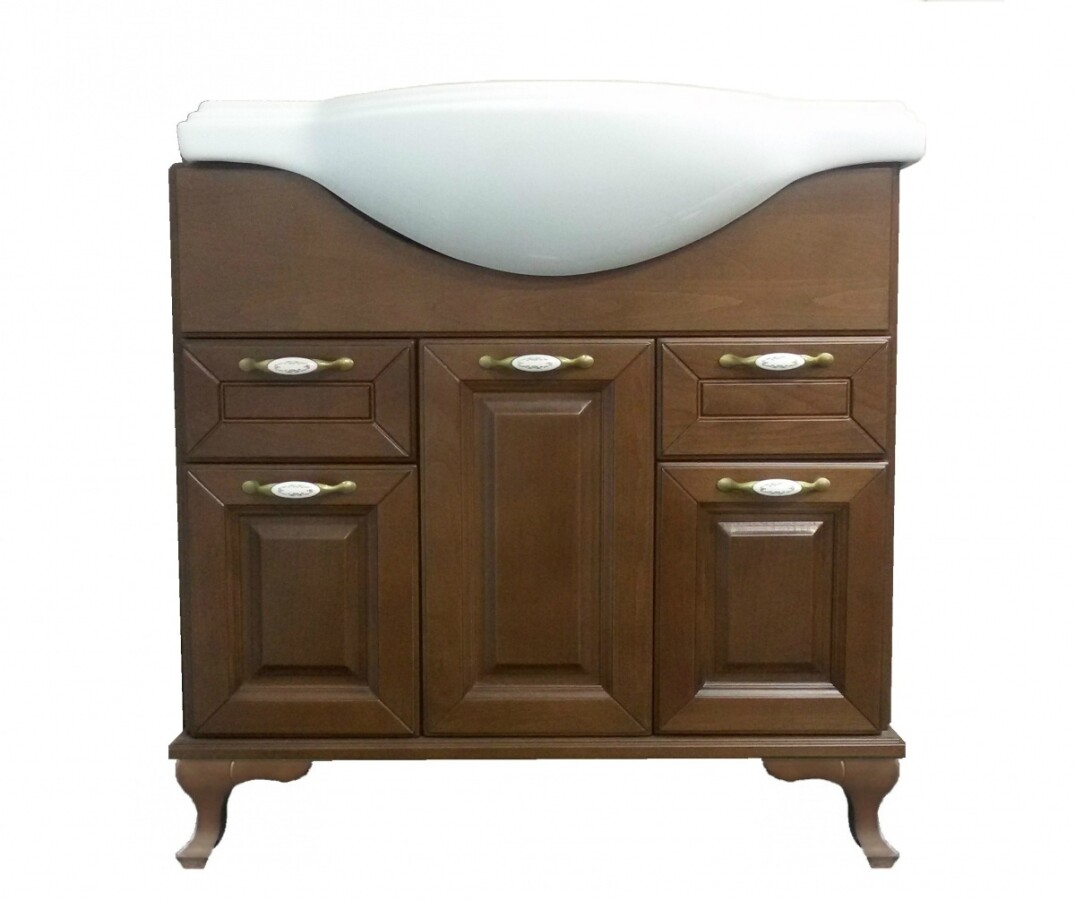 Loranto Пандора 105 тумба CS00032750 с раковиной Classic 105 напольная, орех
