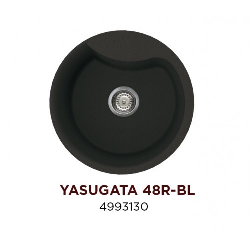 Omoikiri Yasugata 48R-BL 4993130 кухонная мойка тetogranit черный 48,5х48.5 см