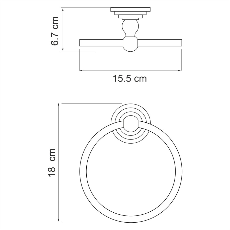 WasserKRAFT Ammer K-7060 полотенцедержатель хром