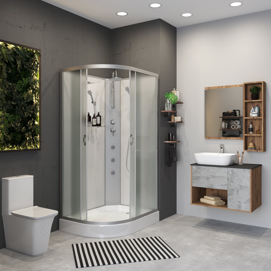 Niagara NG 3312-14RBKTG Душевая кабина 120x80 Без крыши с гидромассажем и тропическим душем 33121423RBKTG