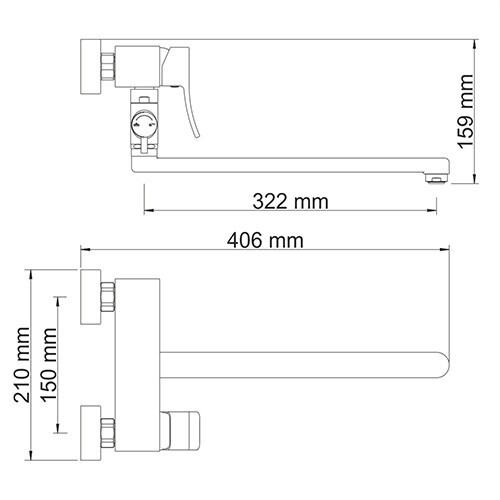WasserKRAFT Aller 1062L смеситель для ванны хром