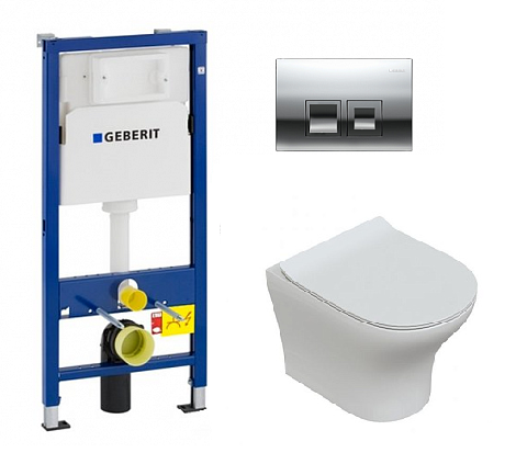Инсталляция Geberit Duofix Delta 458.149.21.1 с клавишей и унитазом Sole УТ000051491