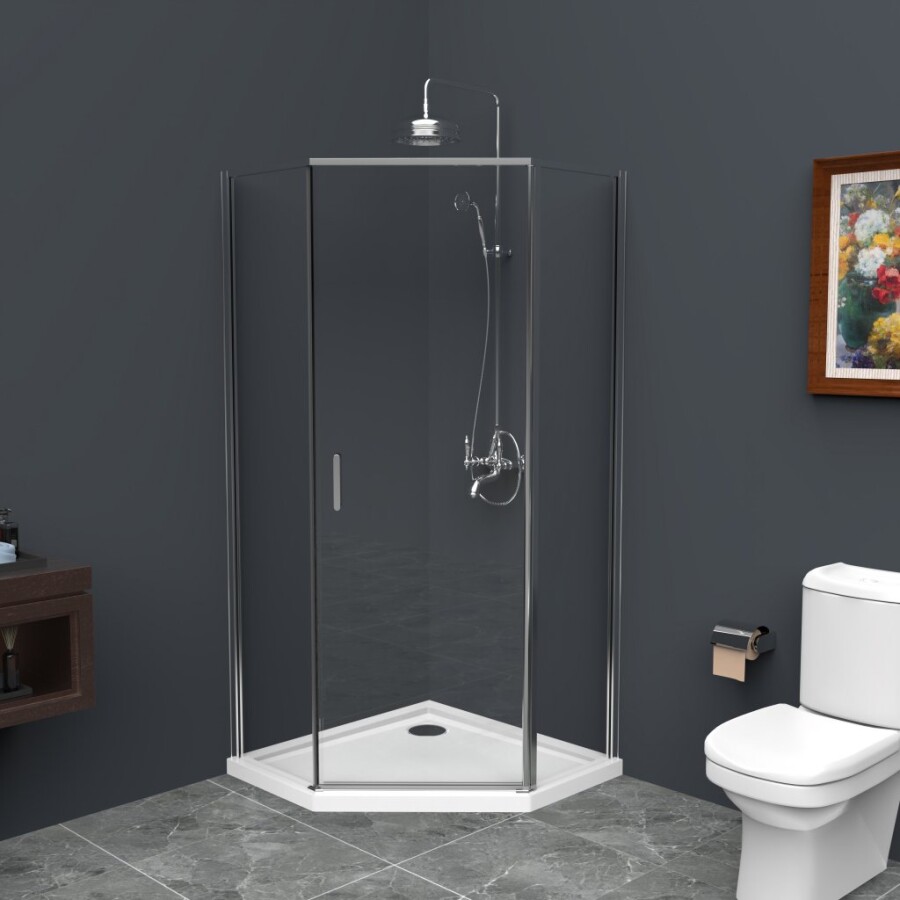 BelBagno душевое ограждение UNO-195-P-1-90-C-Cr 90х90х195