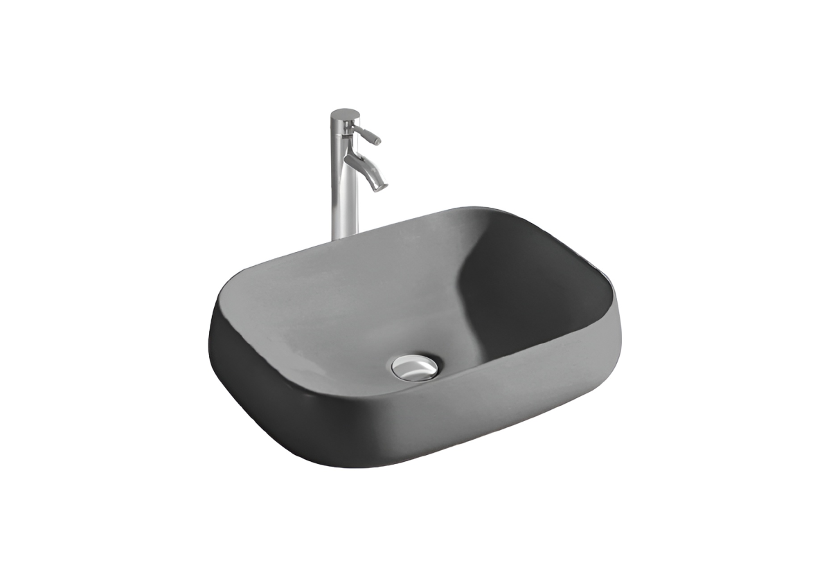 Aquatek раковина накладная на столешницу серая матовая AQ5526-MG