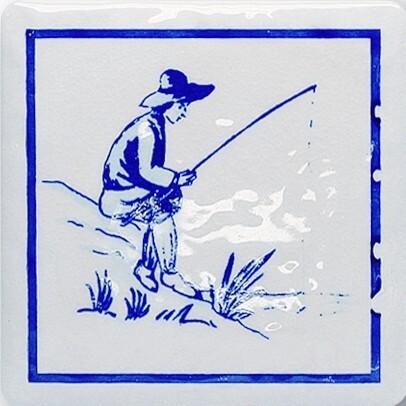 Tubadzin Majolika 11х11 см декор настенный рыбак