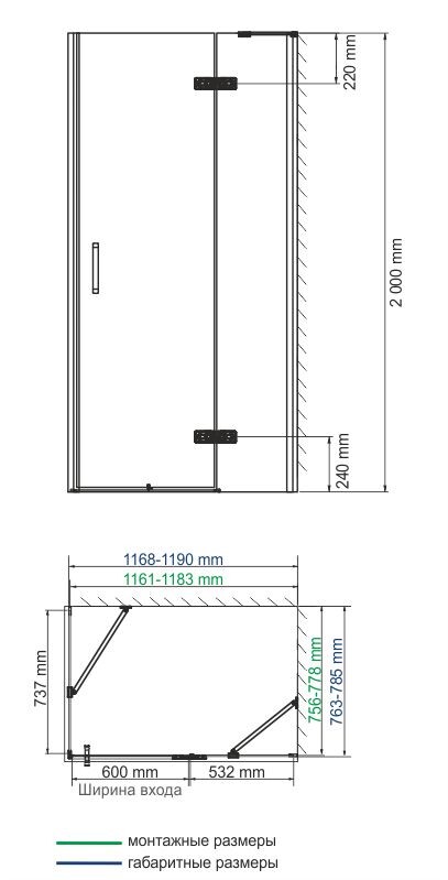 WasserKRAFT Aller 10H06RWHITE душевое ограждение 120*80*200