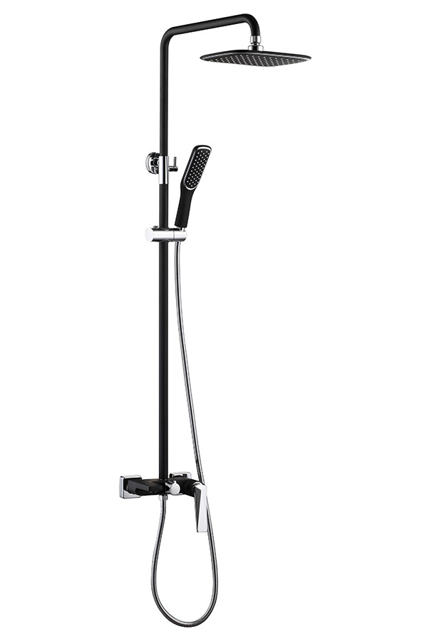 Душевая система Boheme Venturo Черный / Хром с изливом 378-B