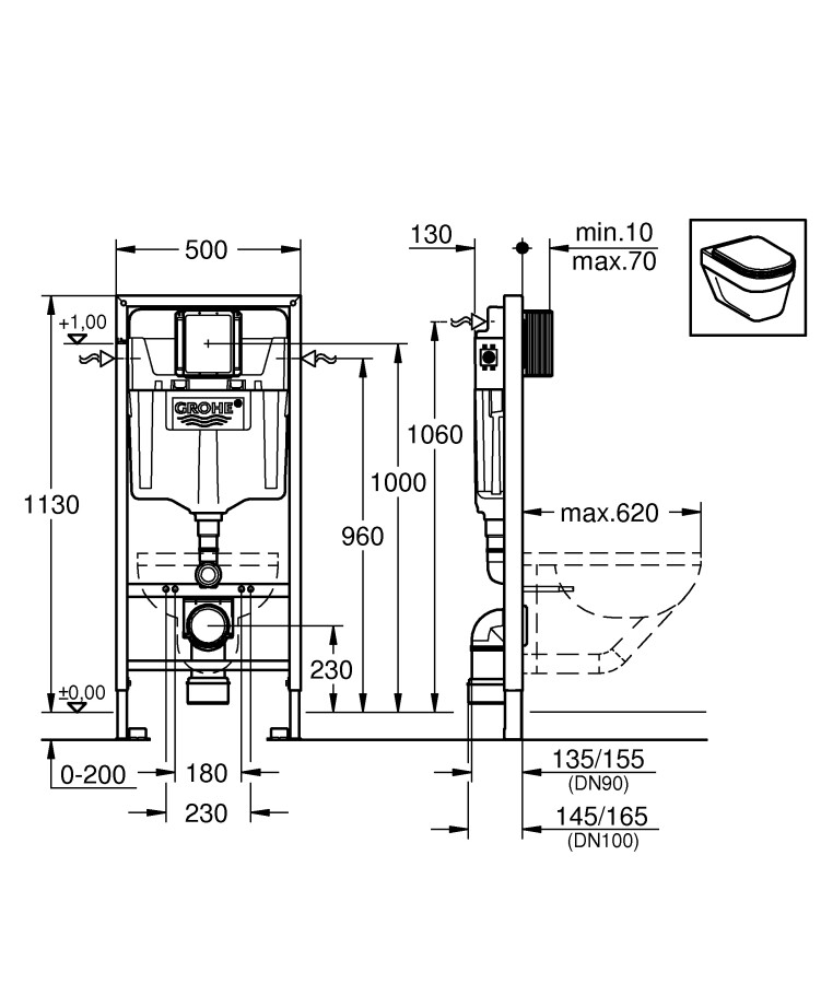Grohe Solido 39192000 унитаз подвесной c инсталляцией