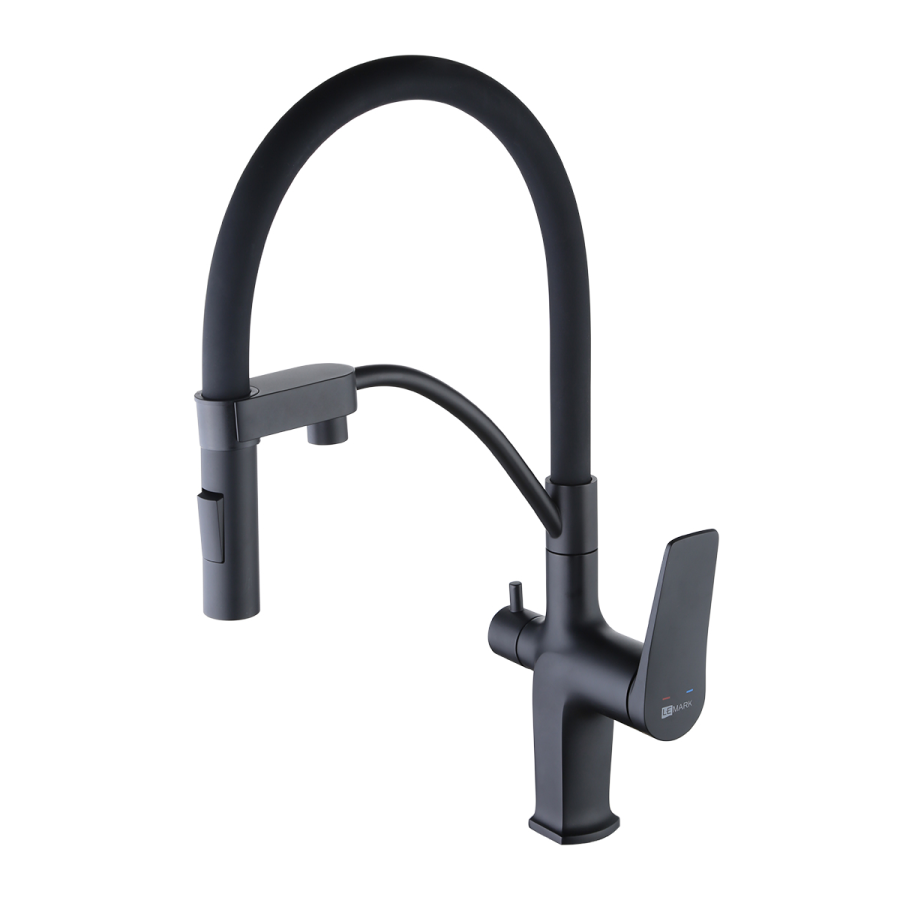 Lemark Bronx смеситель для кухни с подключением к фильтру LM3761BL