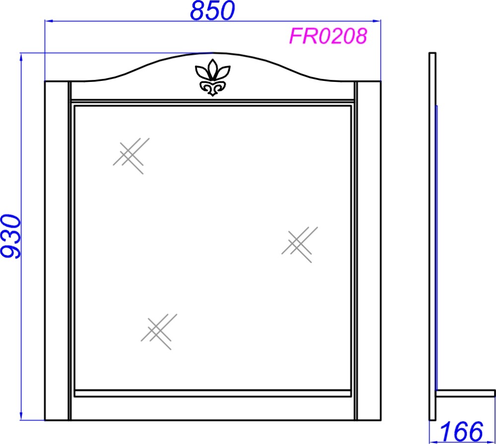 Зеркальное полотно Aqwella Franchesca 85*93 FR0208