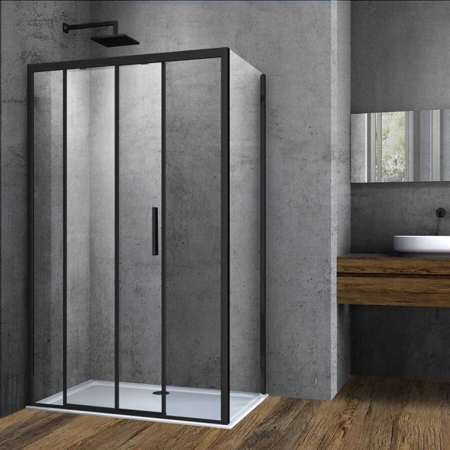 Vincea Soft душевой уголок VSR-3SO9012CLB 90х120 черный, стекло прозрачное