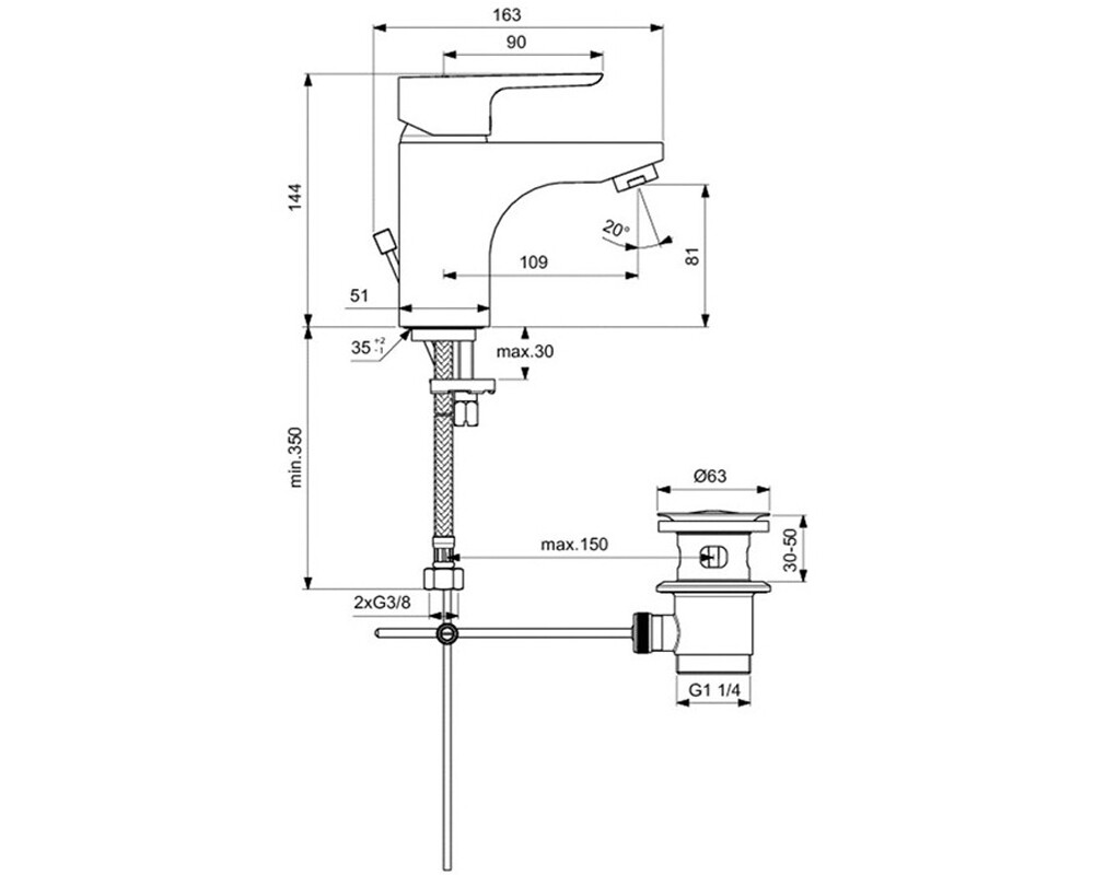 Ideal Standard Ceraplan III B0704AA смеситель для раковины