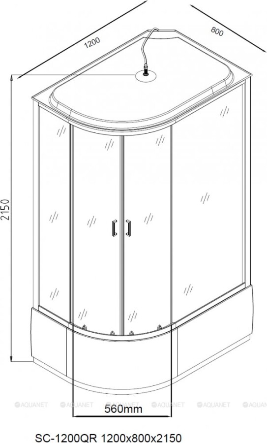 Aquanet SC-1200Q-R душевой бокс 120*80*215 правый