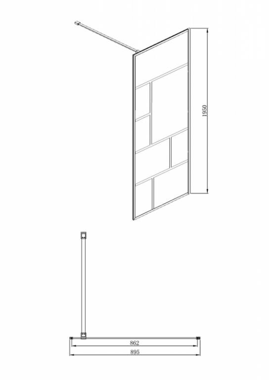 Bravat Blackline BG090.6414B душевая перегородка 90*195