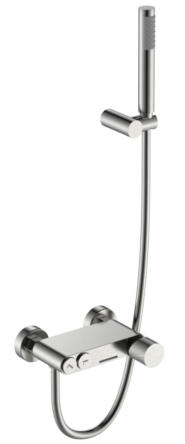 Смеситель для ванны с душевым гарнитуром Boheme Stick ручка Touch Nikel Brush 123-NB.2