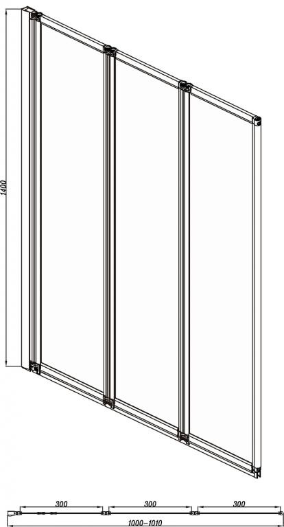 Bravat ALFA BG100.5320A 100*140 шторка на ванну