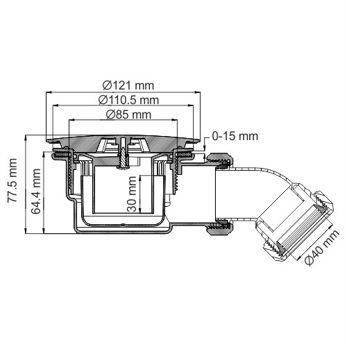 WasserKRAFT Berkel D210 сифон для душевого поддона