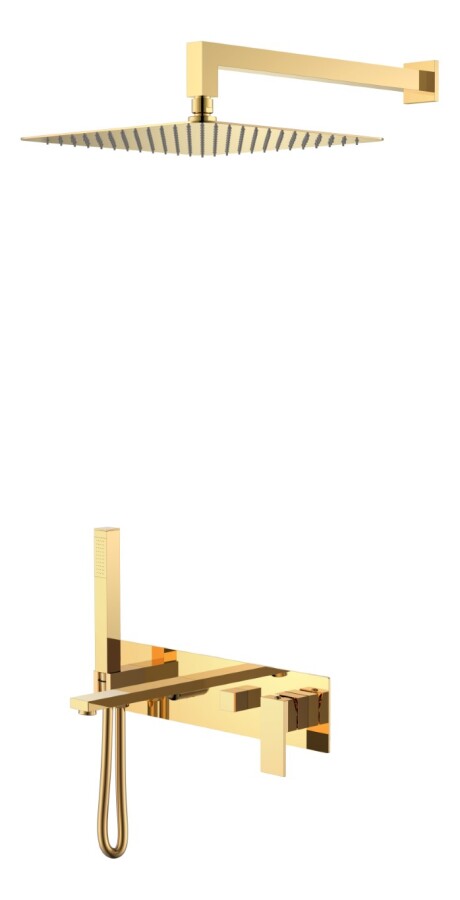 Душевая система с изливом Boheme Qubic Shine Gold 474-G