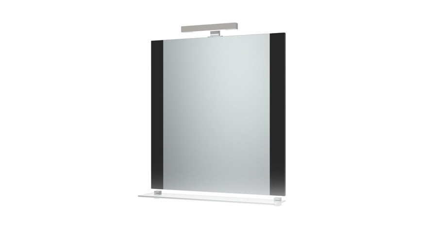 Triton Ника 80 зеркало с подсветкой и полочкой черное