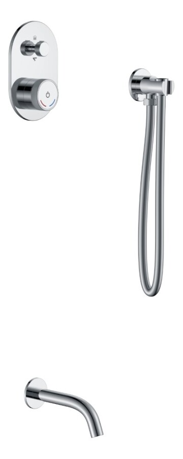 Boheme Tech Chrome Смеситель для душа встраиваемый + излив + держатель лейки + шланг 154-CR