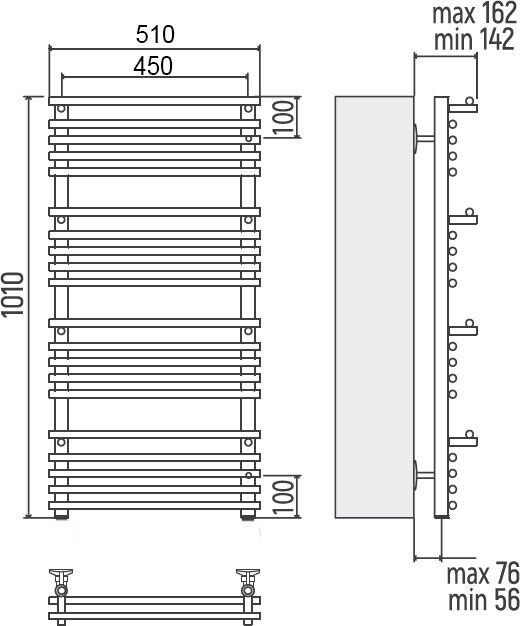Terminus Вента полотенцесушитель электрический люкс П20 450*1006