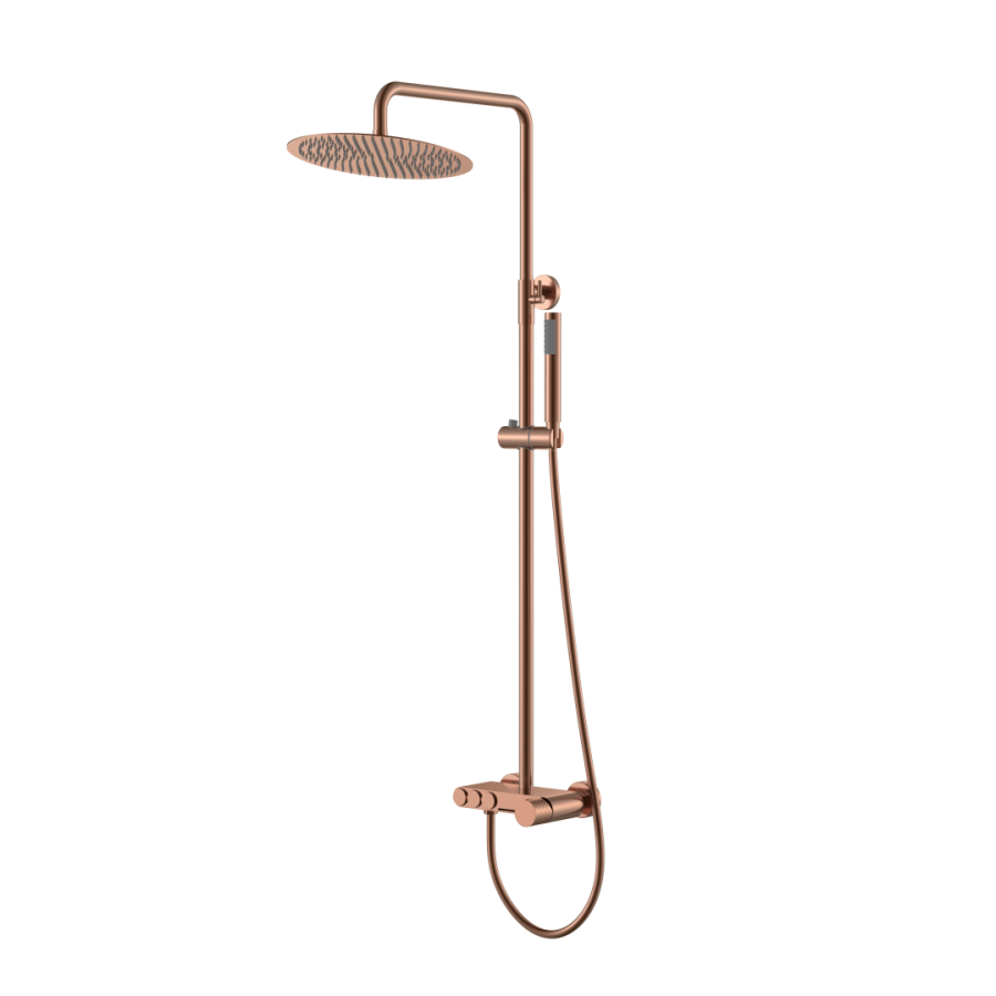 Душевая система с изливом Boheme Stick ручка Diamond Copper Brushed 128-CB
