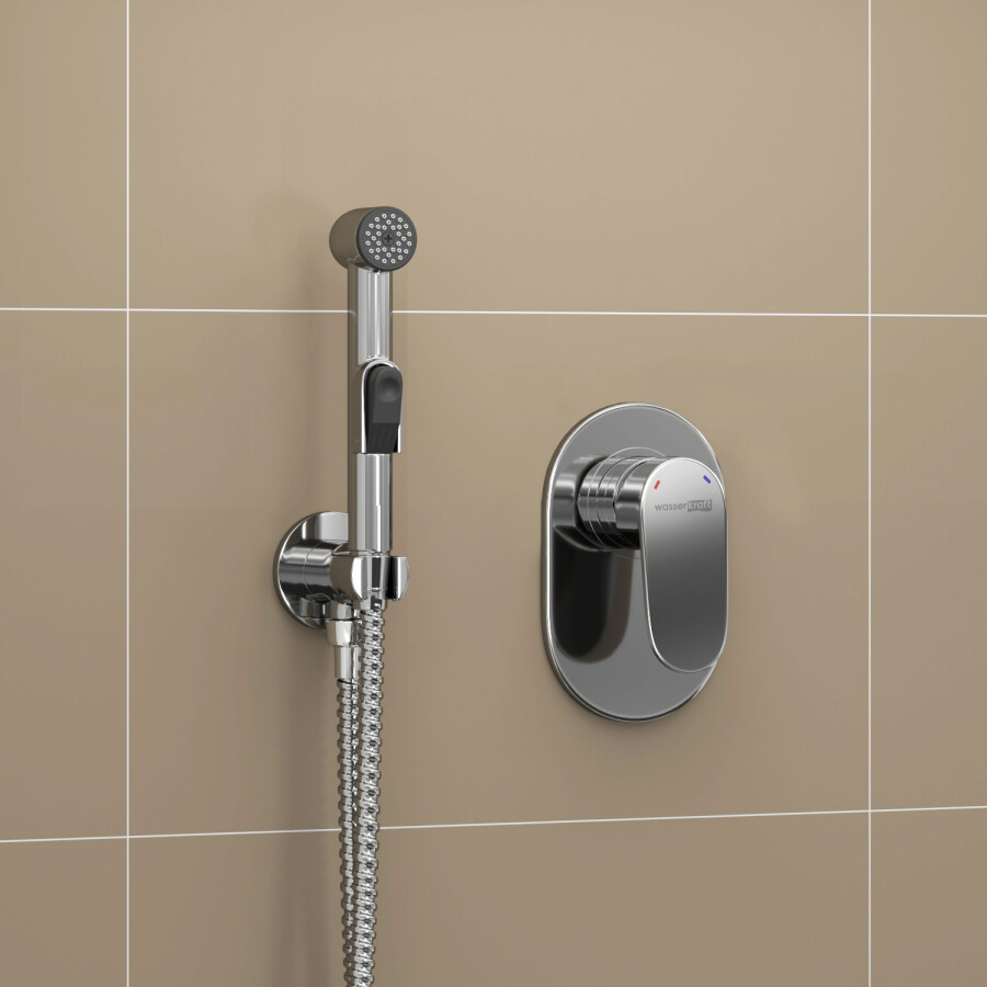 WasserKRAFT A11056 встраиваемый смеситель с гигиеническим душем хром