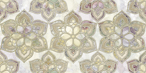 Уралкерамика Malibu 25х50 см декор настенный цветы