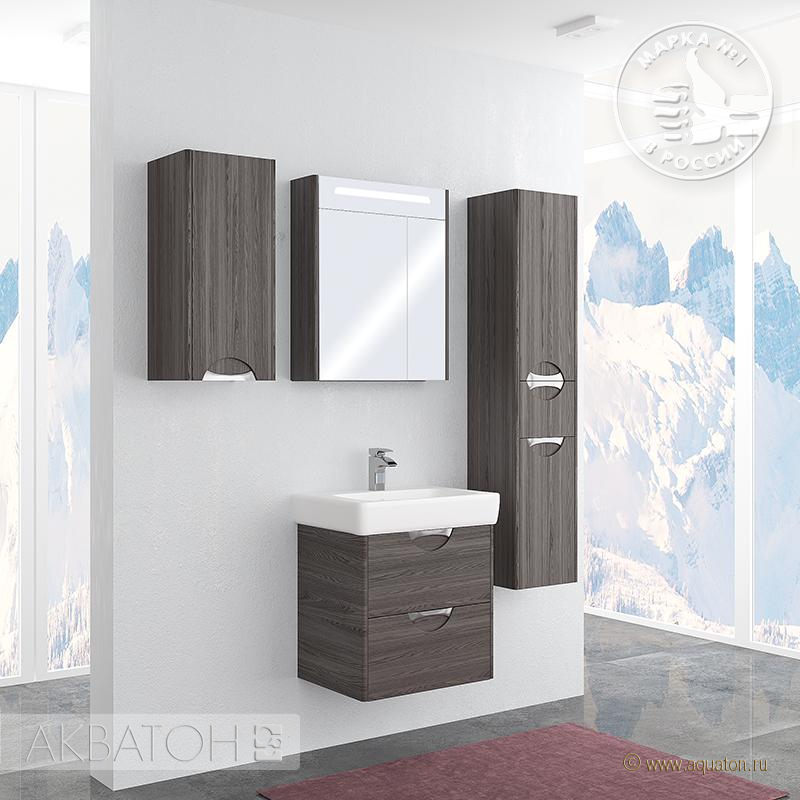 Зеркало-шкаф Акватон Сильва 60*78 1A216202SIW50