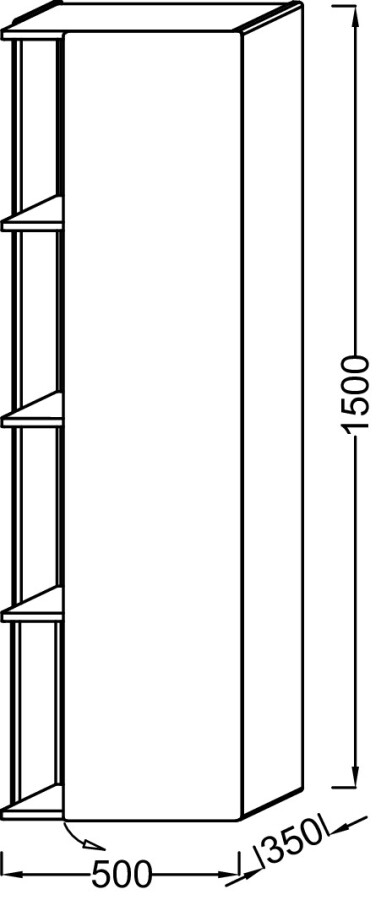 Jacob Delafon Terrace EB1179D-G1C Шкаф-пенал подвесной 50 R