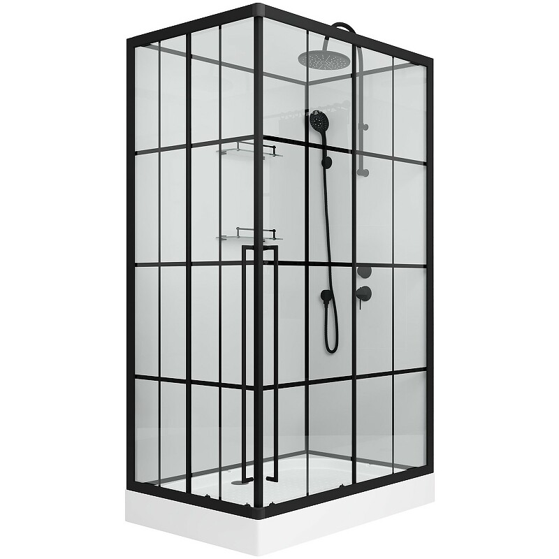 Niagara Standart Душевая кабина 100x80 Правая Тропический душ ST100/80/15QR/KL/BKT
